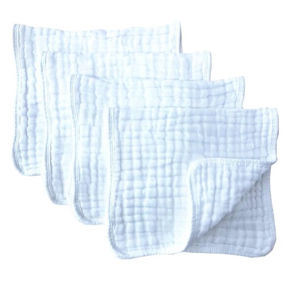 Synrroe Muslin Burp Cloths 4 Pack Absorbent and Soft - New - Picture 1 of 9